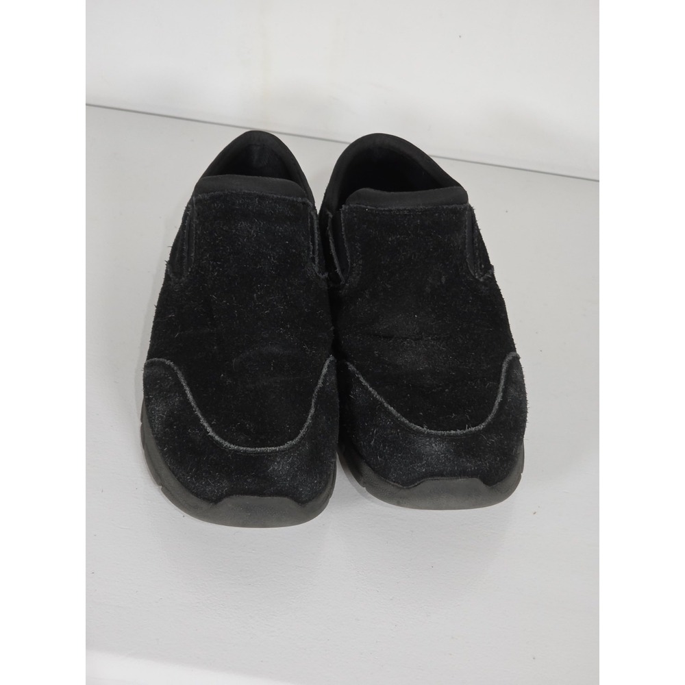 Lands End Womens 9 Black Suede Slip On Comfort Casual Walking Loafers Flat Shoes